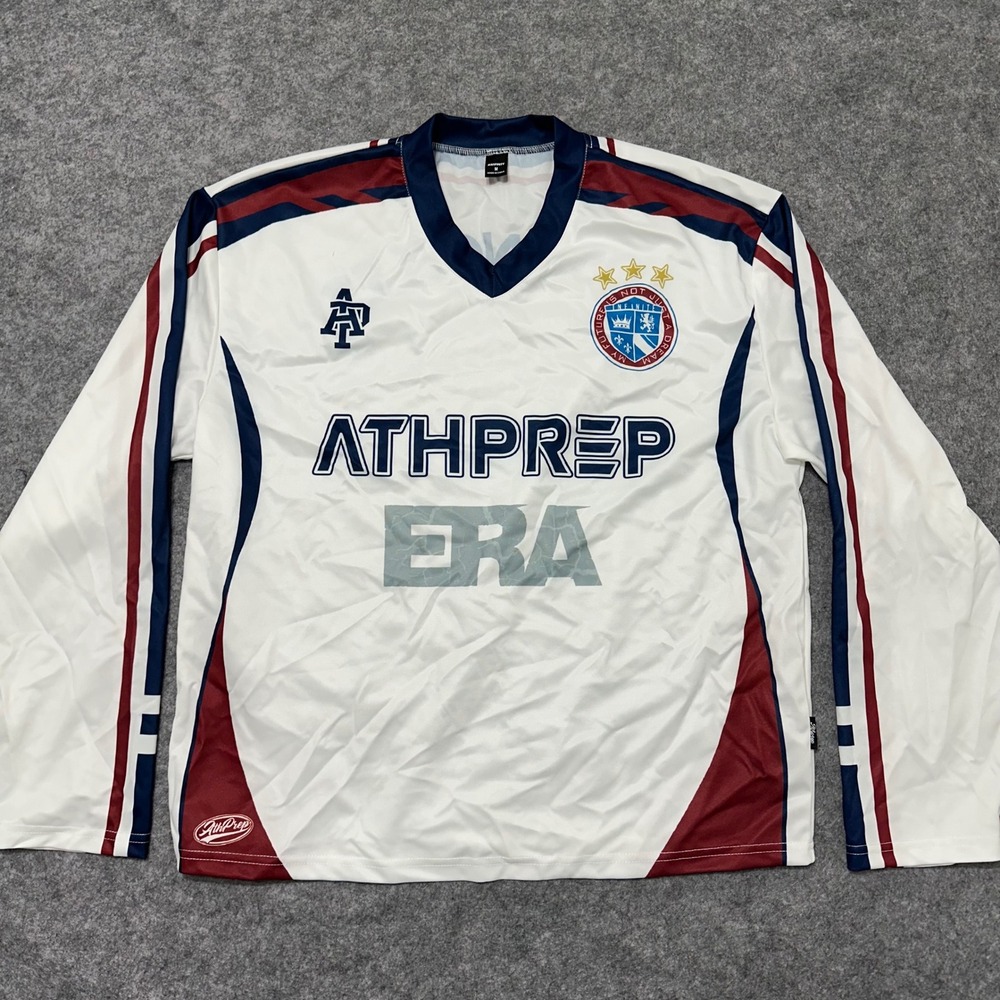 Manfinity Athprep Jersey Mens M White Los Angeles Soccer Style Long Sleeve